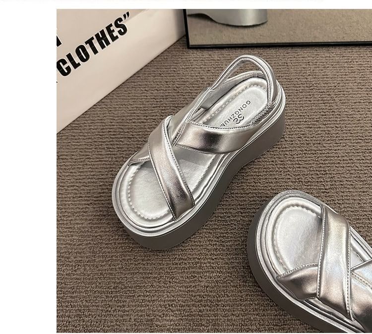 Sandals Slingback Platform Plain