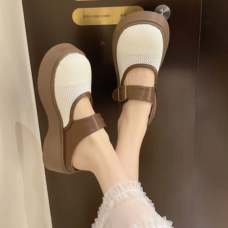Mary Mules Jane Mesh Platform