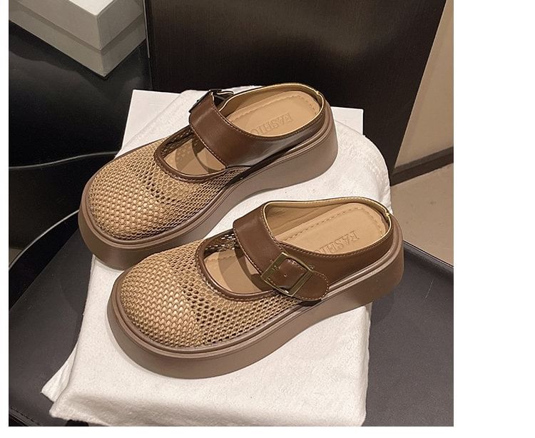 Mary Mules Jane Mesh Platform