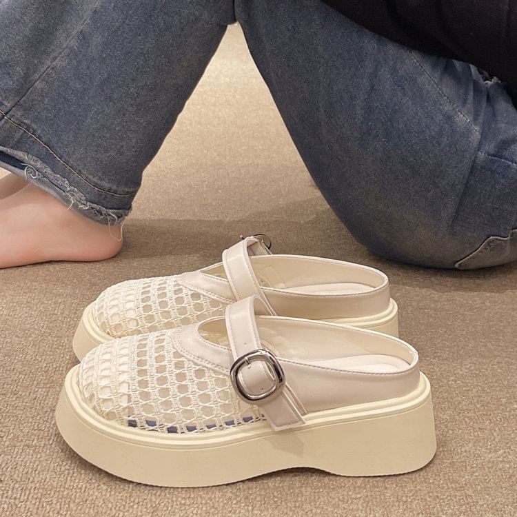 Mary Mules Platform Cutout Jane