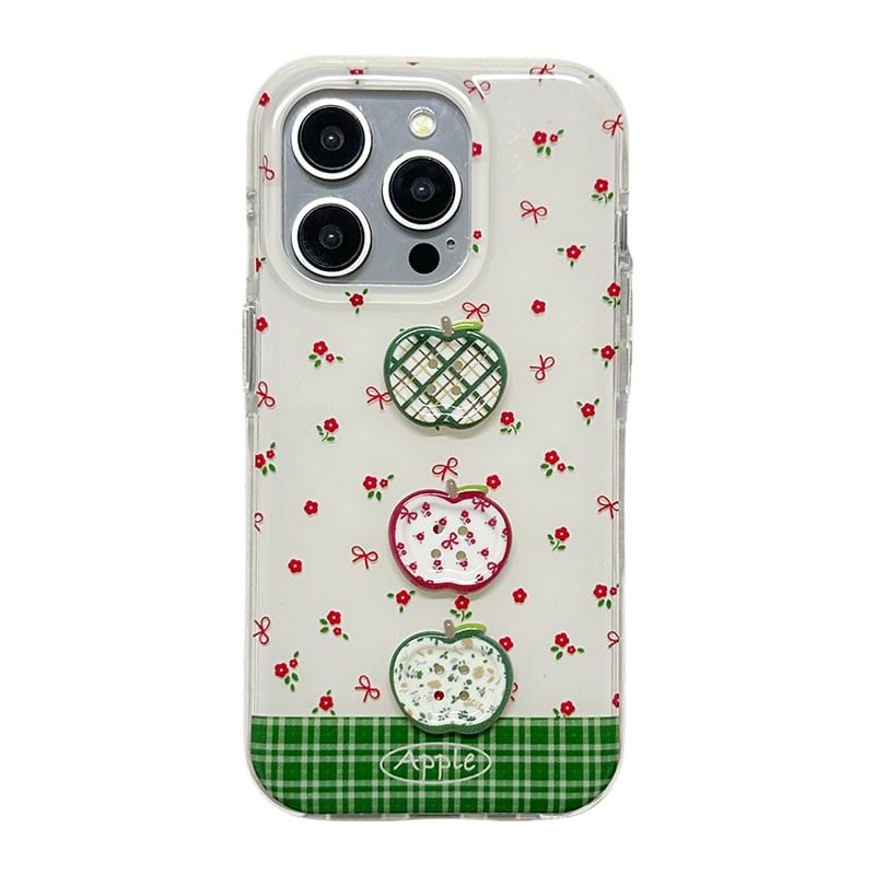 Set Apple Case / Beaded Floral Print Strap Phone