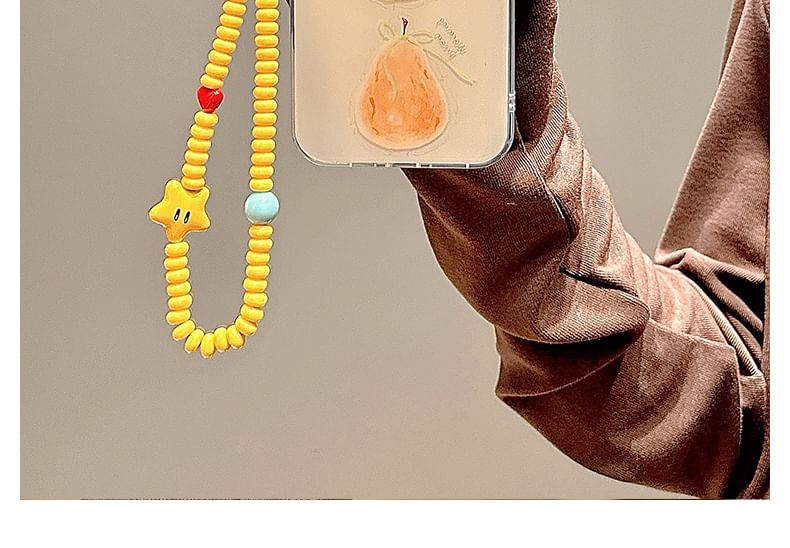 / Strap Case Star Set Phone Bead Print Pear