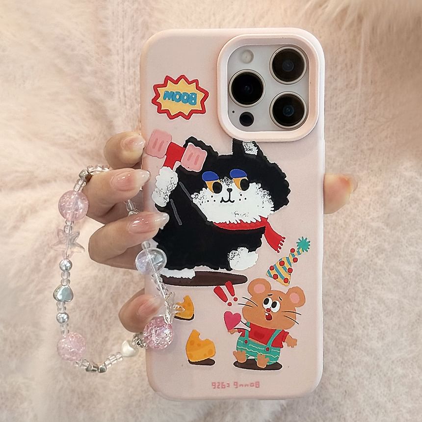 Print Cartoon / Phone Strap Set Case Bead