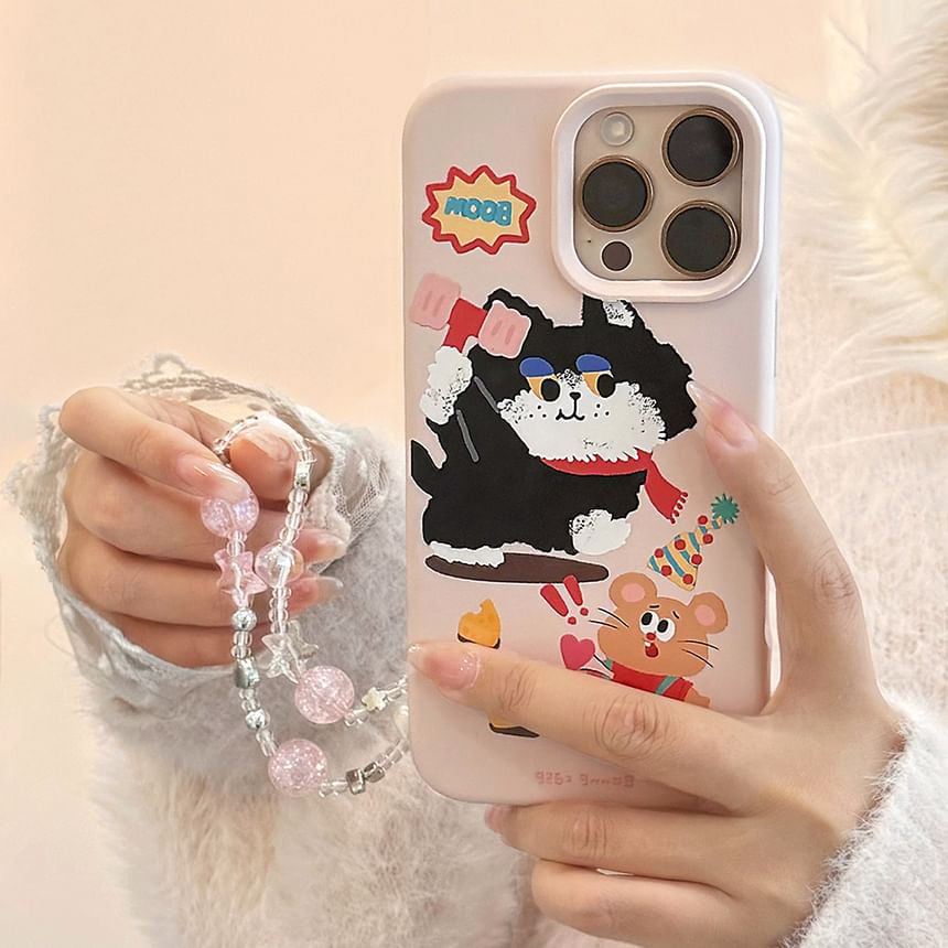 Print Cartoon / Phone Strap Set Case Bead