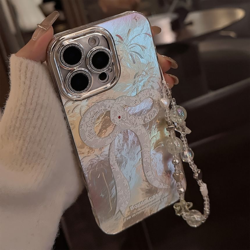 Phone Case Snake Print Set Bead / Strap