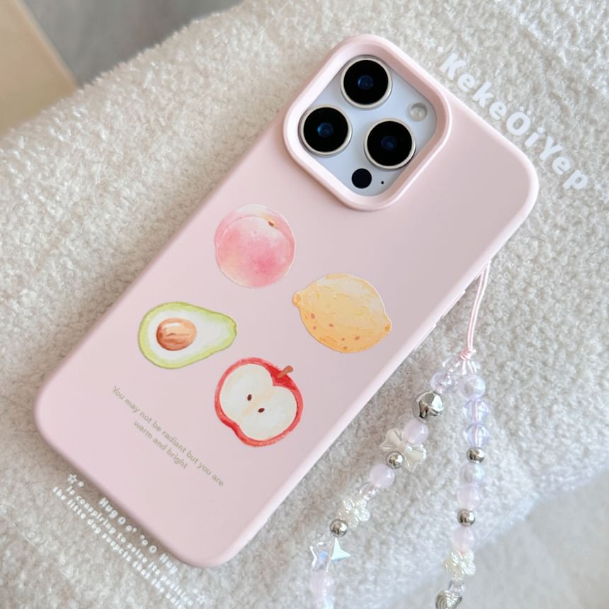 Case Fruit Phone Bead Print Strap Set /