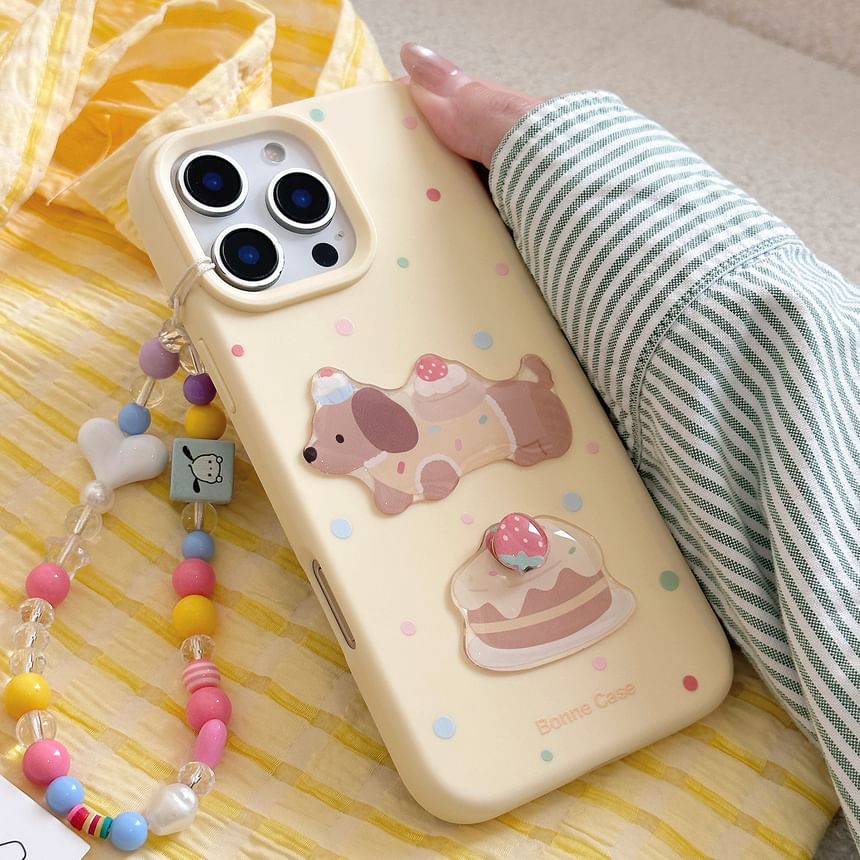 Bead Set Dog Case Print Phone / Strap