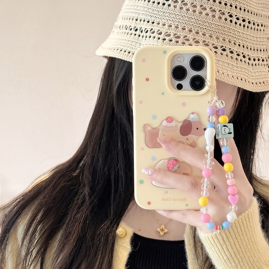 Bead Set Dog Case Print Phone / Strap