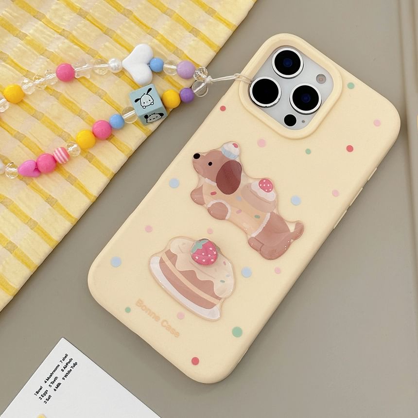 Bead Set Dog Case Print Phone / Strap