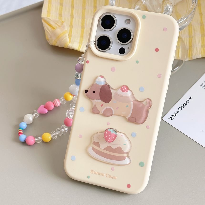 Bead Set Dog Case Print Phone / Strap
