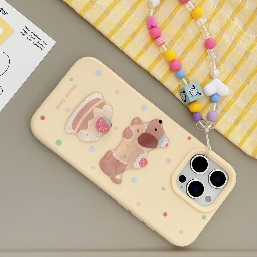Bead Set Dog Case Print Phone / Strap