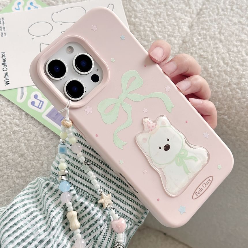 Strap Phone Set Dog / Bead Case Print