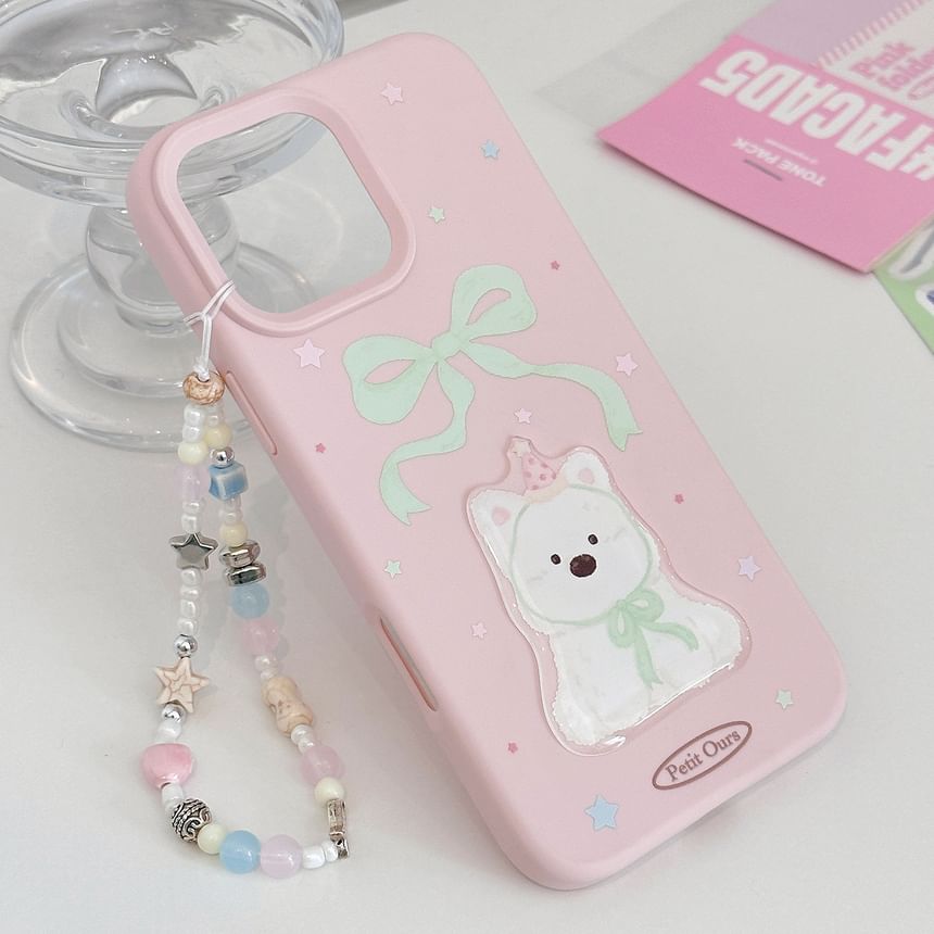 Strap Phone Set Dog / Bead Case Print