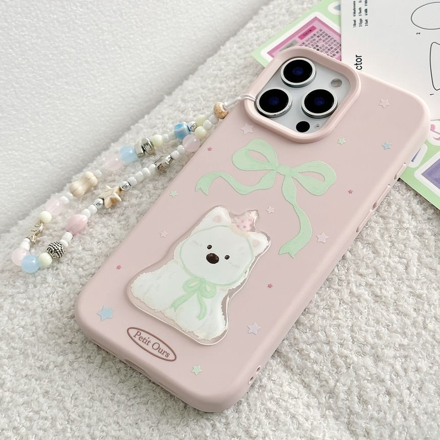 Strap Phone Set Dog / Bead Case Print