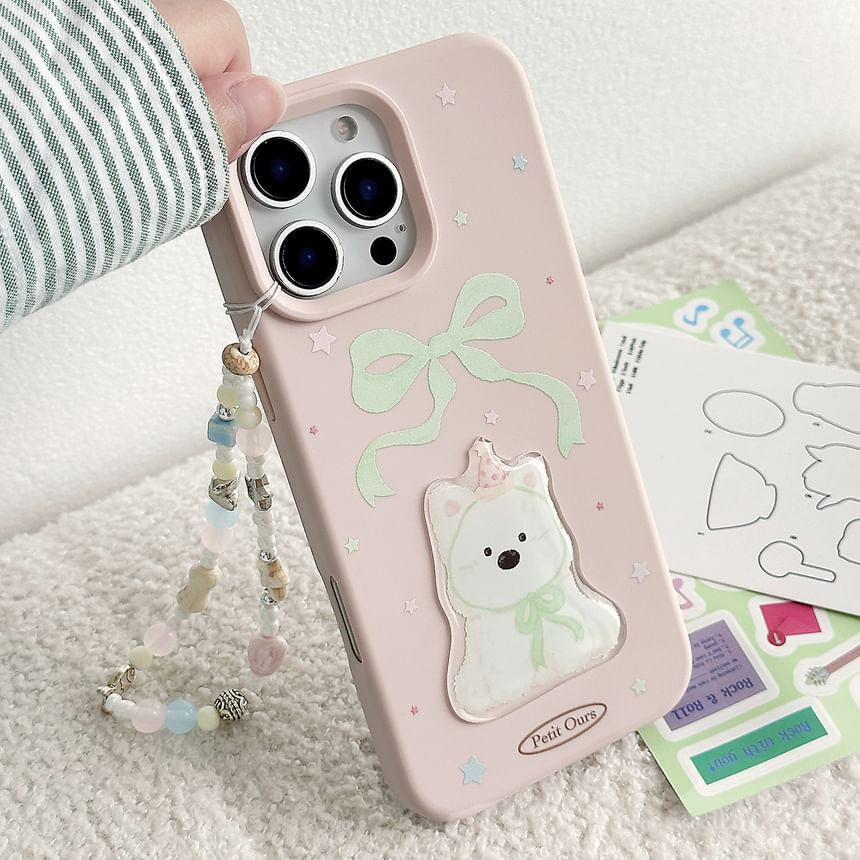 Strap Phone Set Dog / Bead Case Print