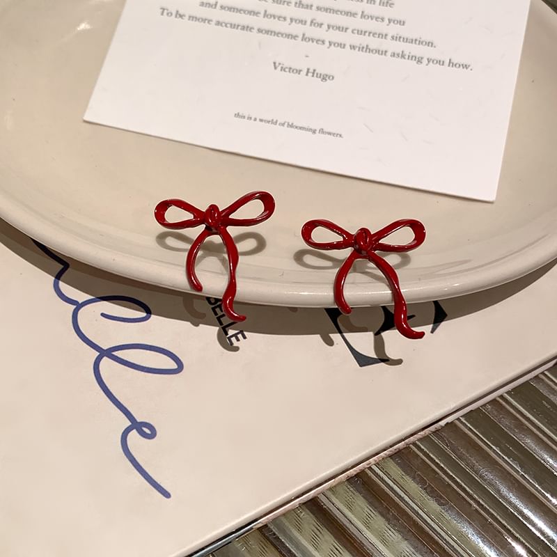 Stud Bowknot Earring Silver 925 Sterling