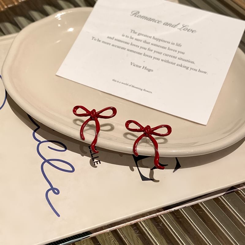 Stud Bowknot Earring Silver 925 Sterling