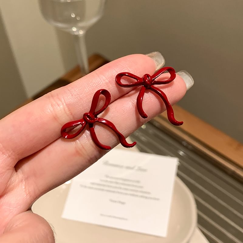 Stud Bowknot Earring Silver 925 Sterling