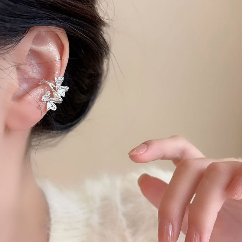 Rhinestone Ear Leaf Cuff