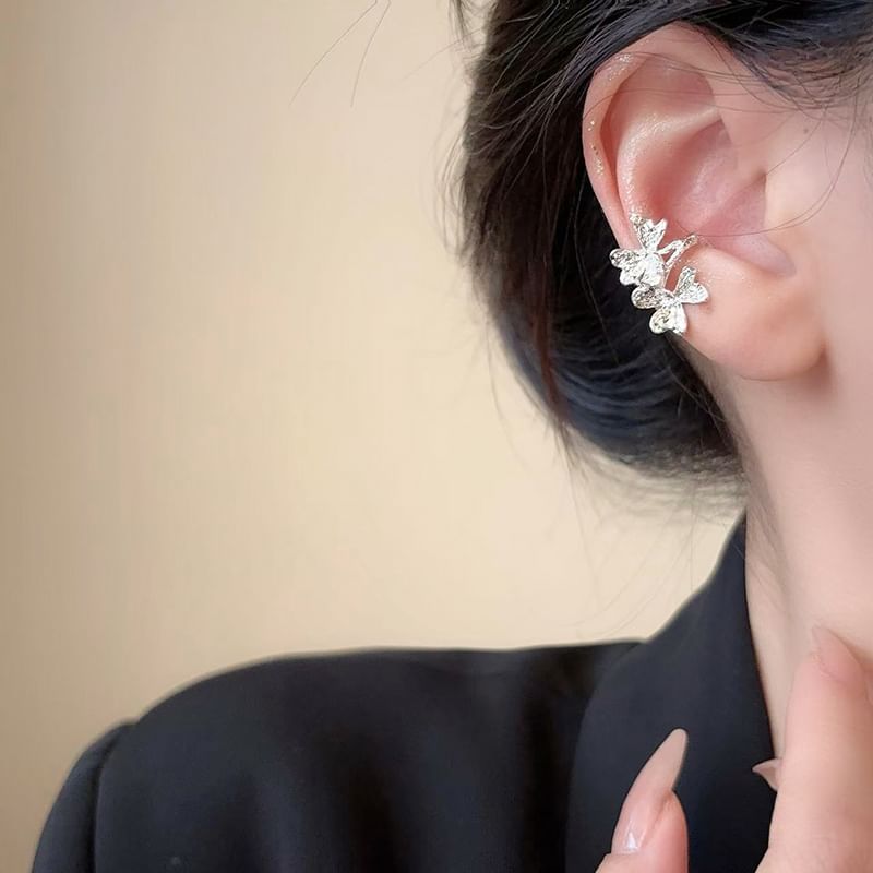 Rhinestone Ear Leaf Cuff