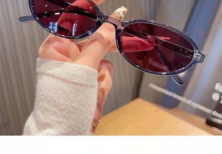 Plastic Sunglasses / Frame Case Cloth Cleaning Set Oval Pouch