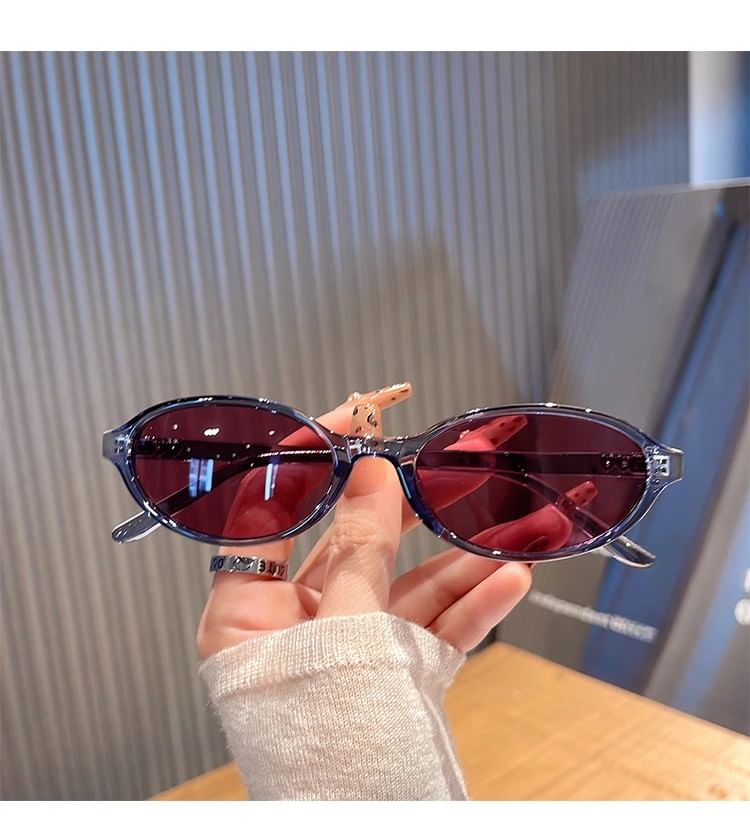 Plastic Sunglasses / Frame Case Cloth Cleaning Set Oval Pouch