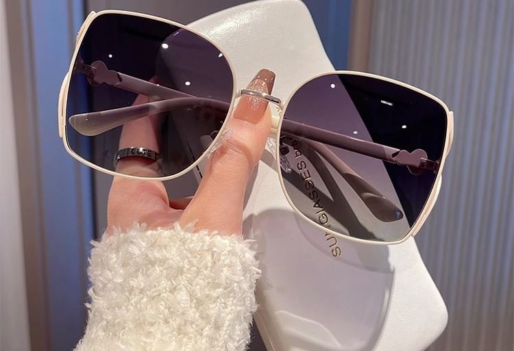 Oversized Square Polished Cloth Set Cleaning Pouch Case Metal Frame / Sunglasses