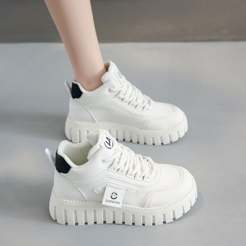 Panel Platform High Top Sneakers