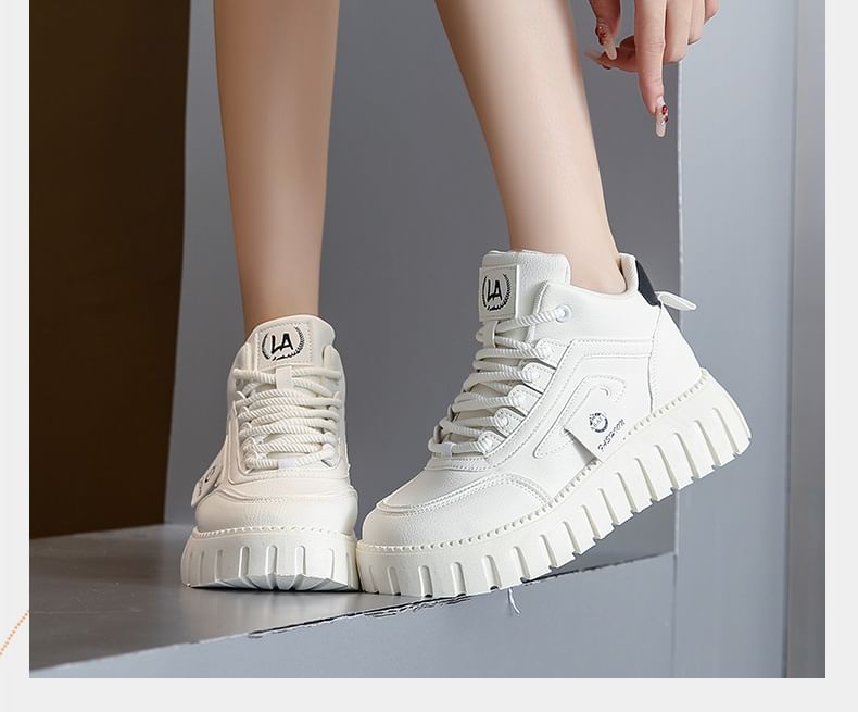 Panel Platform High Top Sneakers