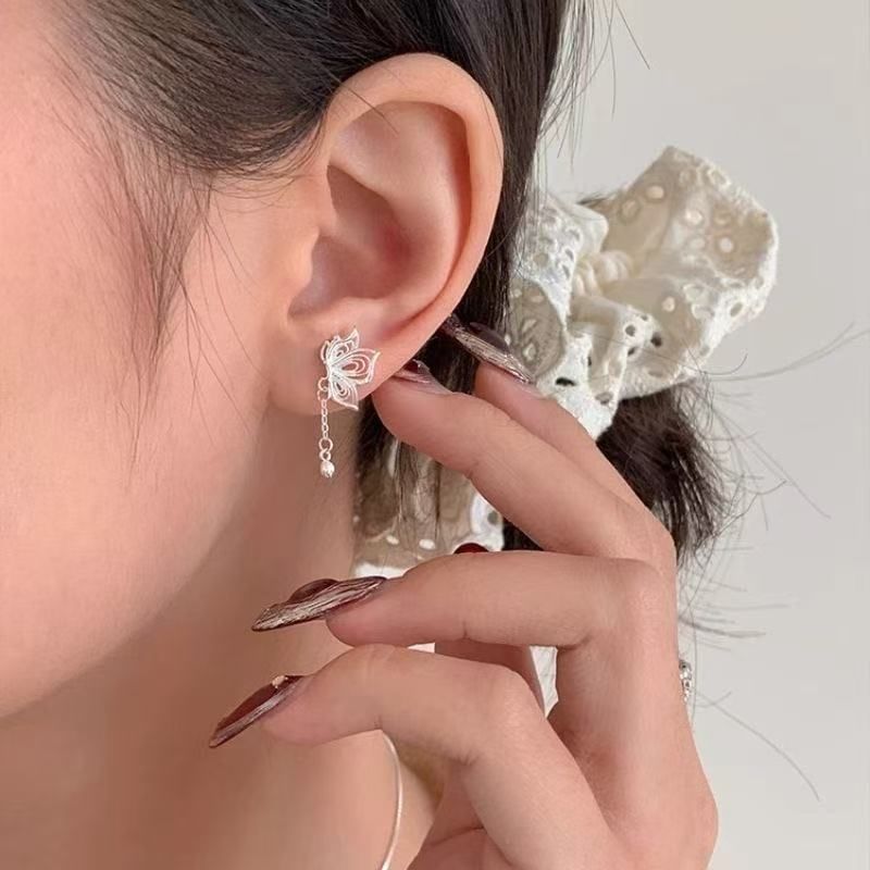 Earring Alloy Drop Butterfly