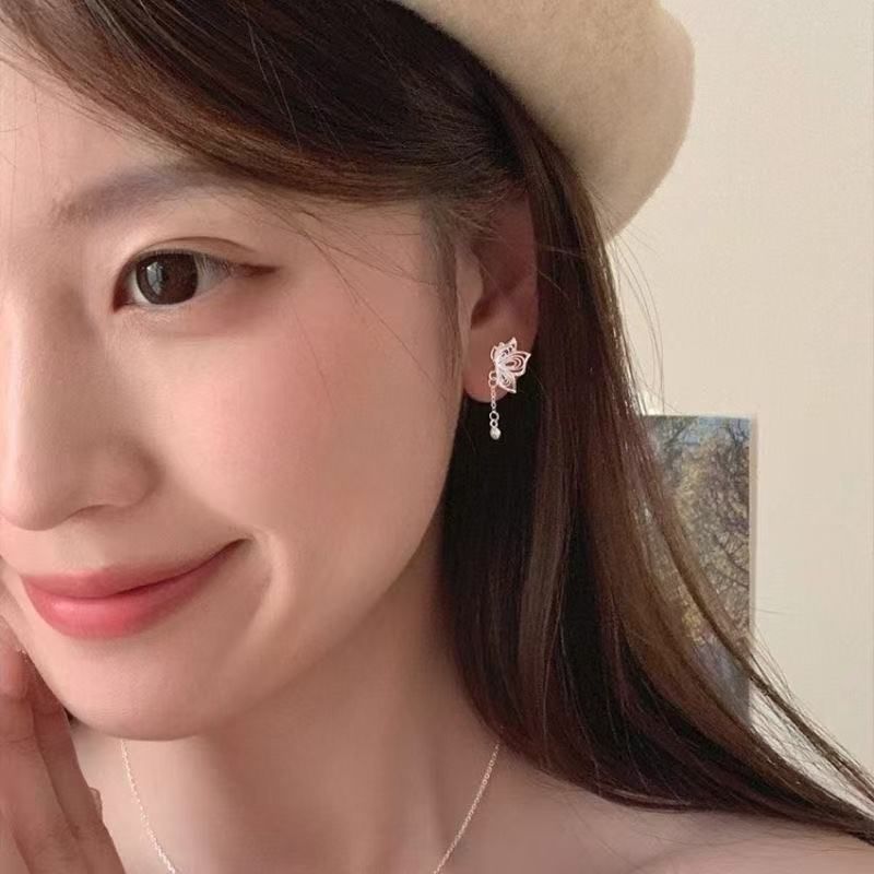 Earring Alloy Drop Butterfly