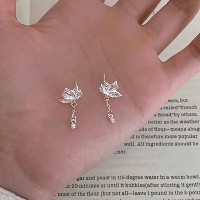 Earring Alloy Drop Butterfly