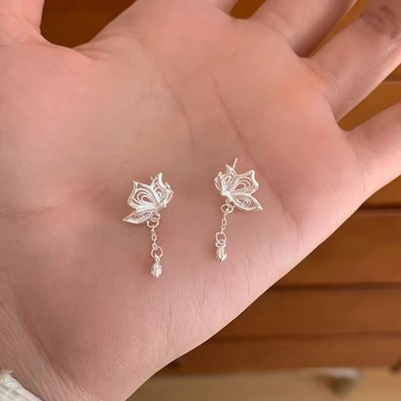Earring Alloy Drop Butterfly
