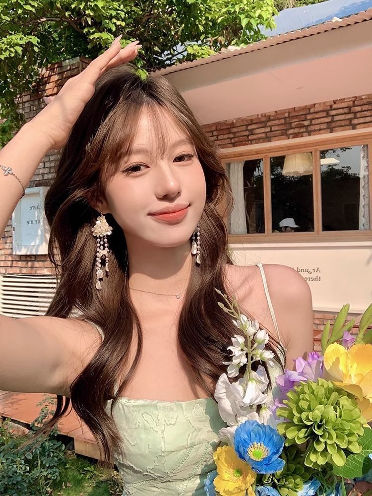 Fringed Floral Earring Alloy