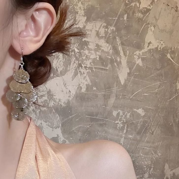 Earring Alloy Chandelier Leaf