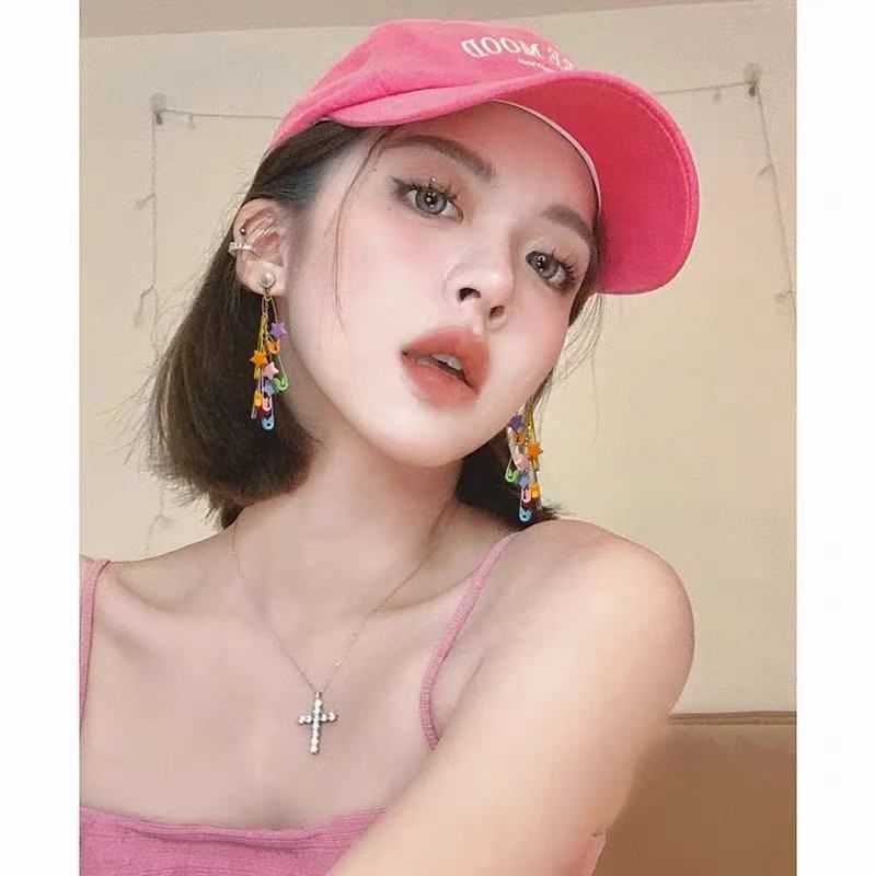 Chandelier Pin Faux Pearl Alloy Star Safety Earring