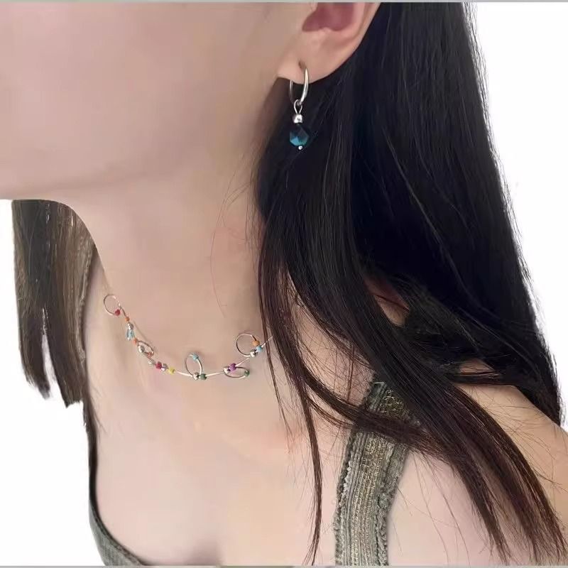 Faux Gemstone Alloy Drop Earring