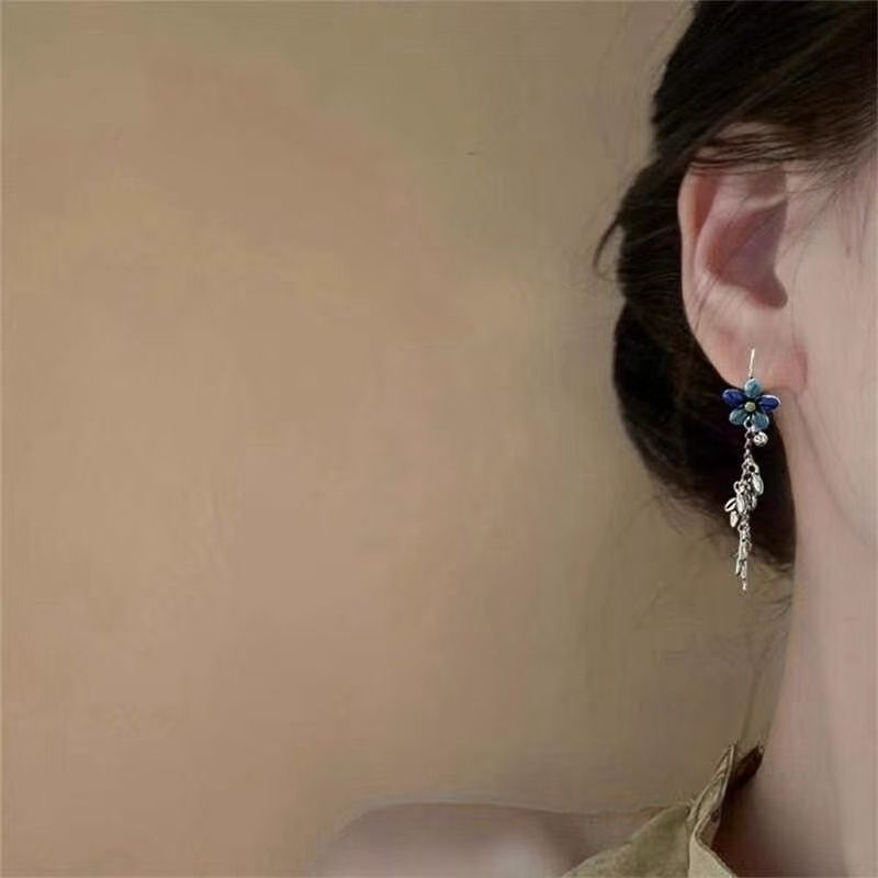 Dangle Earring Floral Alloy
