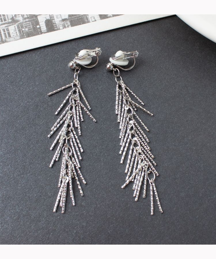 Earring Fringed Drop Clip-On /