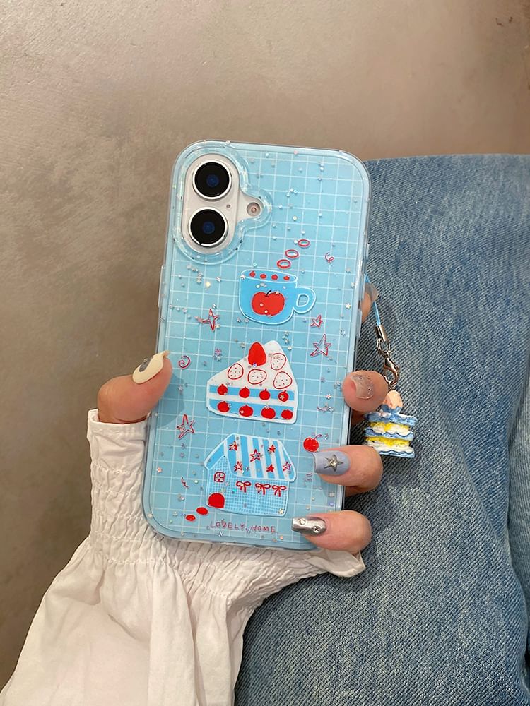 Phone Cake Strawberry Plaid Case