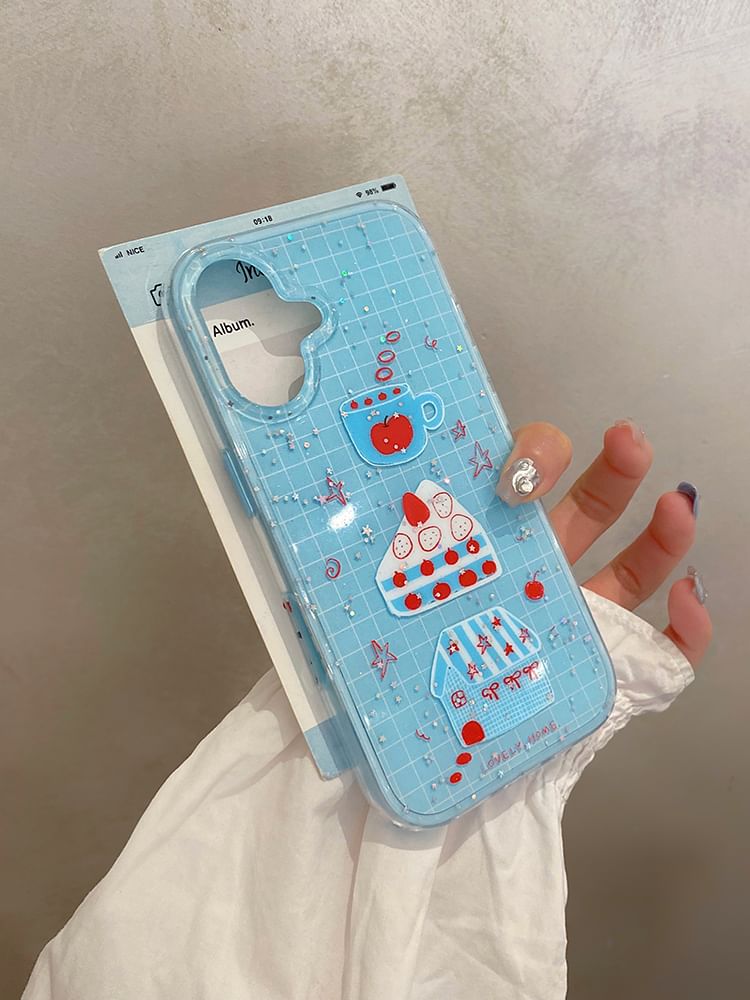 Phone Cake Strawberry Plaid Case