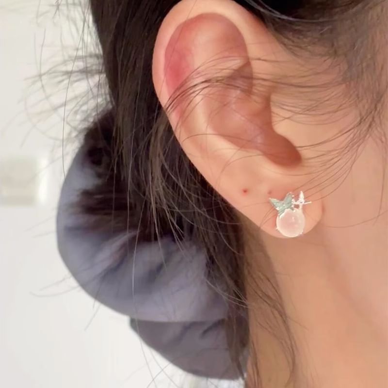 Butterfly Cabochon Enamel Earring Stud