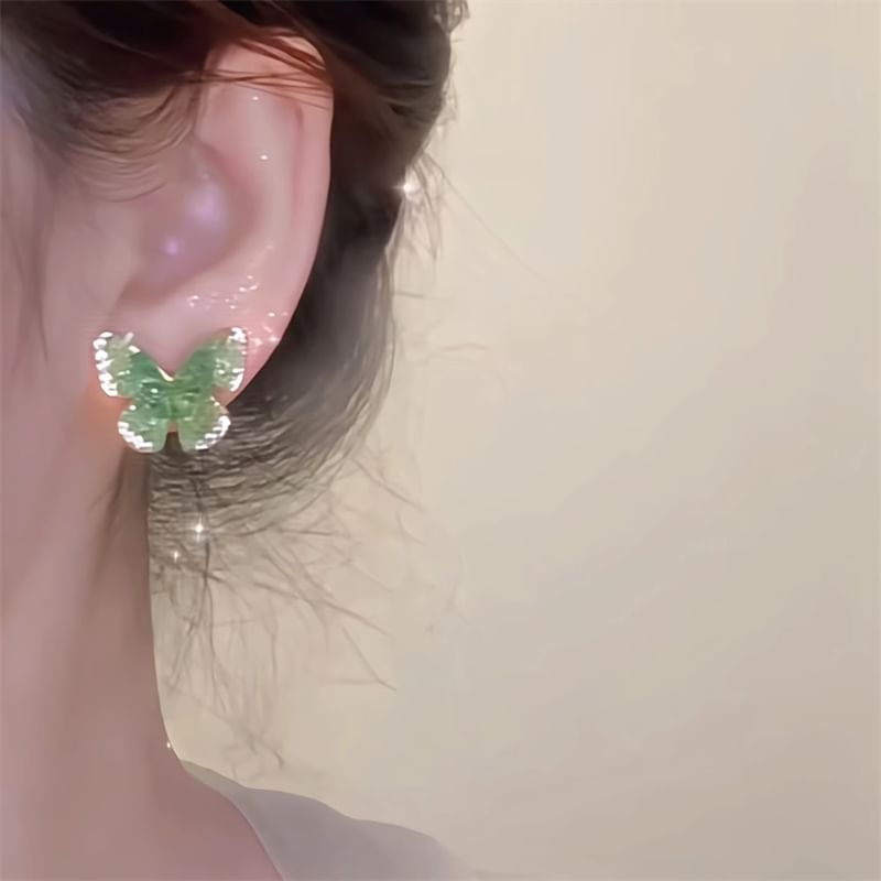 Stud Rhinestone Butterfly Earring