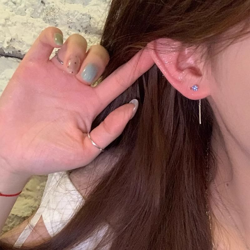 Earring Threader Flower Rhinestone