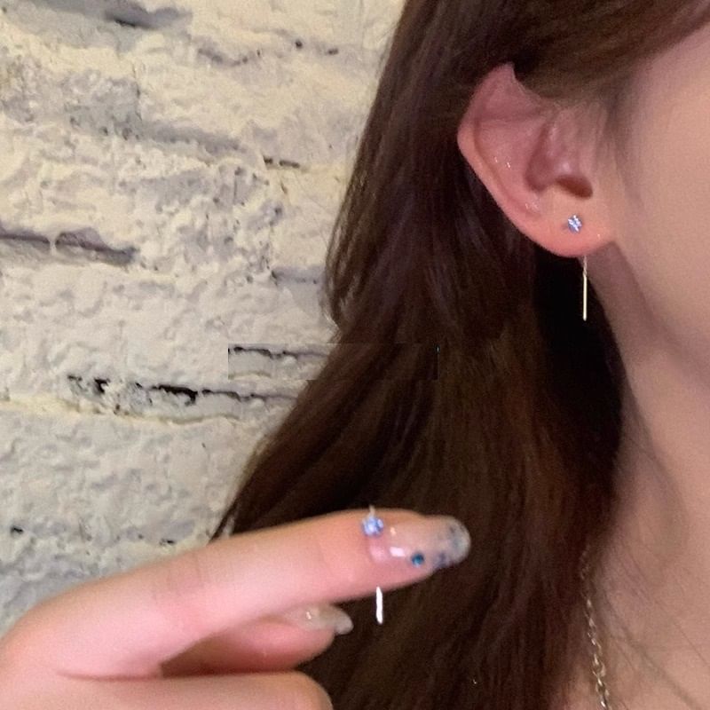 Earring Threader Flower Rhinestone