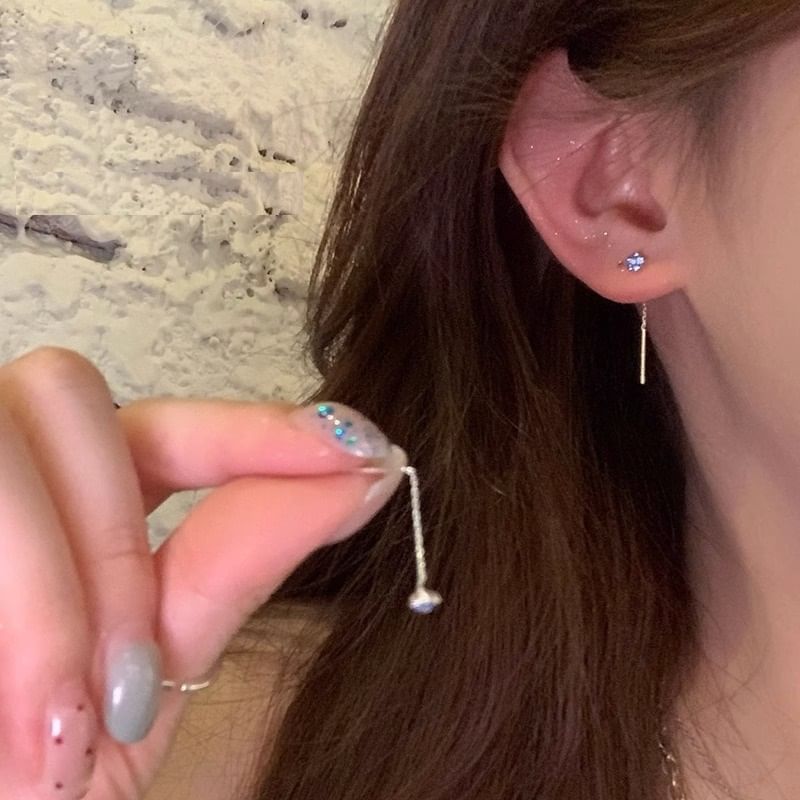 Earring Threader Flower Rhinestone