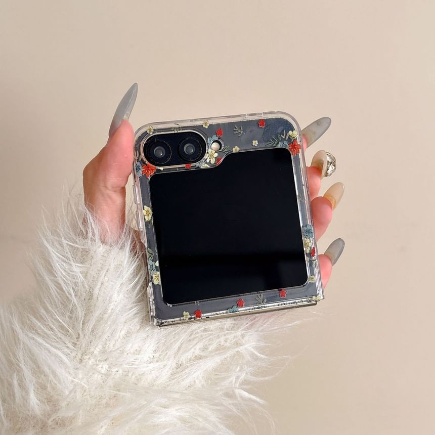 Case Phone / Magnetic Floral Print Suction Set