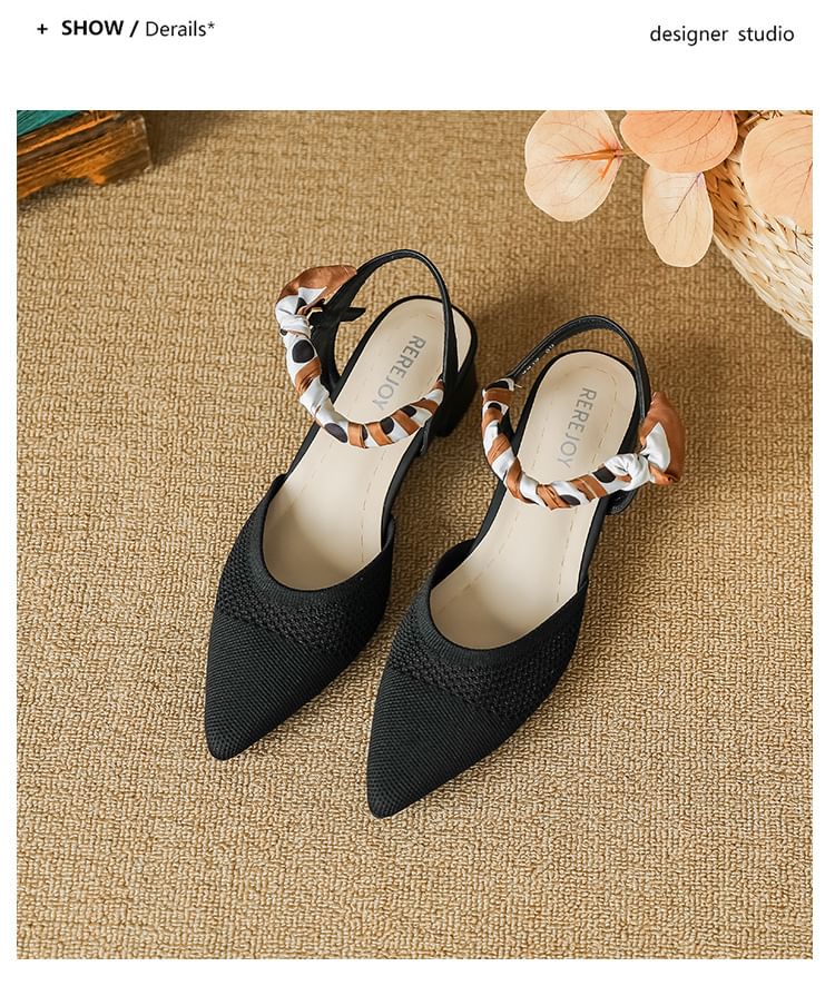 Chunky Pointed Heel Sandals