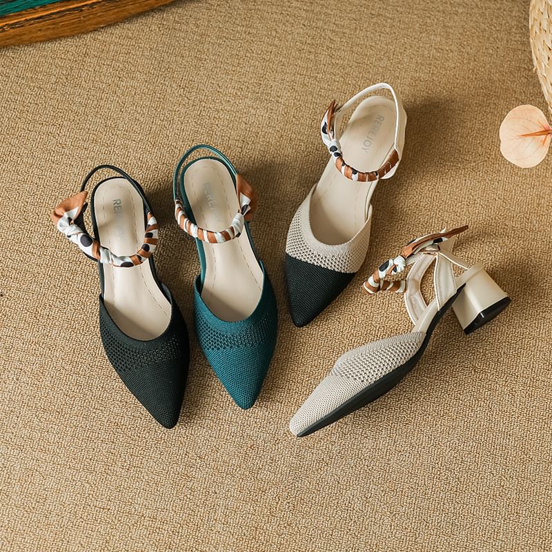 Heel Chunky Sandals Pointed