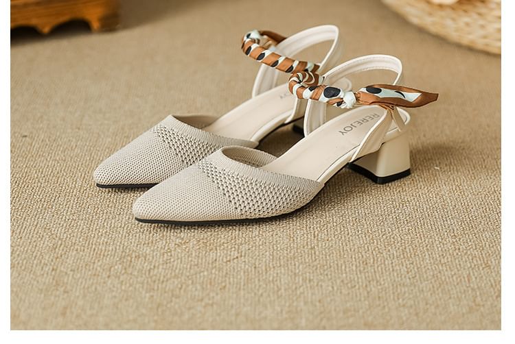 Heel Chunky Sandals Pointed